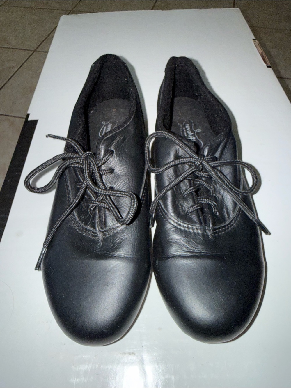 Black Women's Leather Lace-Up TAP Shoes